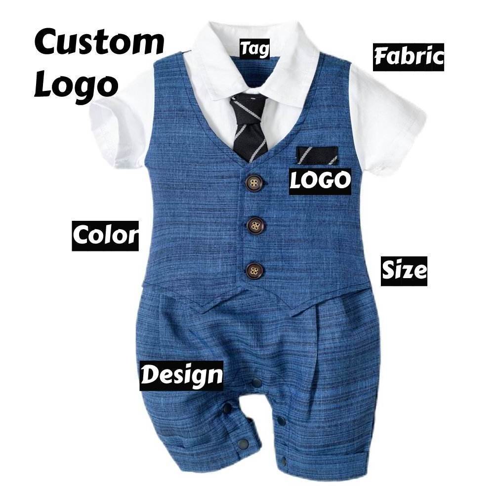 Green Horizon Custom Logo 2023 Summer Baby Boy Clothes 3-12 Months Baby Clothes Cotton Newborn 1st Birthday baby summer clothes