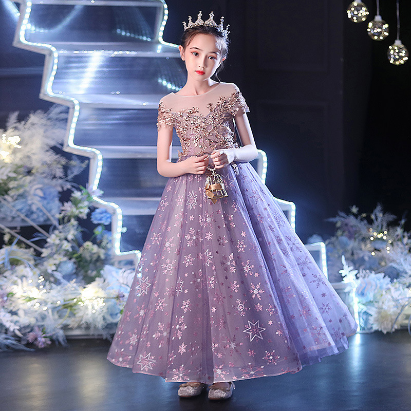 Green Horizon 2023 Wholesale Girls Boutique Clothing Children Birthday Wedding Party Wear Evening Elegant Kids Girl Dress