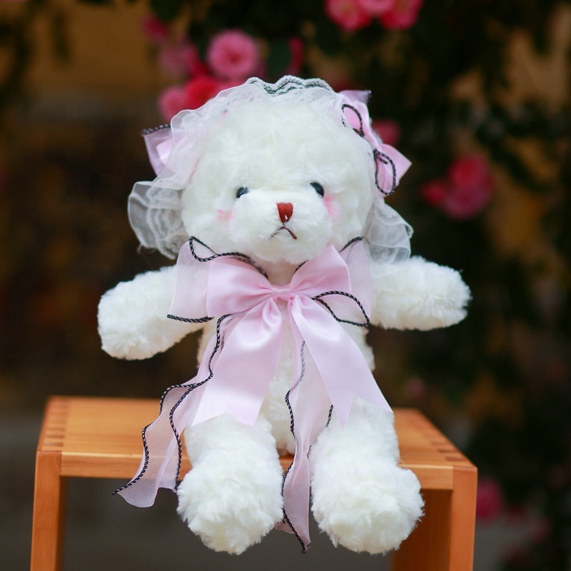 Make Your Own Plush Toy Valentine's Gift Stuffed Animals Toys Teddy Bear Plush Doll Lolita Lace Teddy Bear Green OEM Unisex 30cm