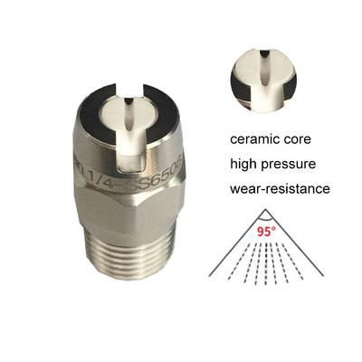 1/4 stainless steel high pressure cleaning ceramic core flat fan spray water jet nozzle