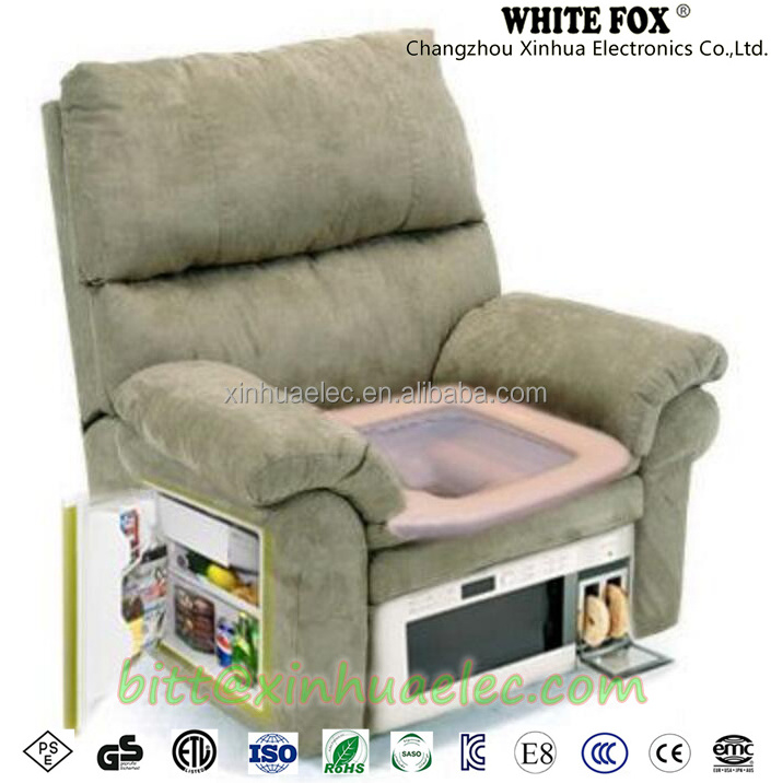 sofa with mini fridge and mini cooler for wine or beer