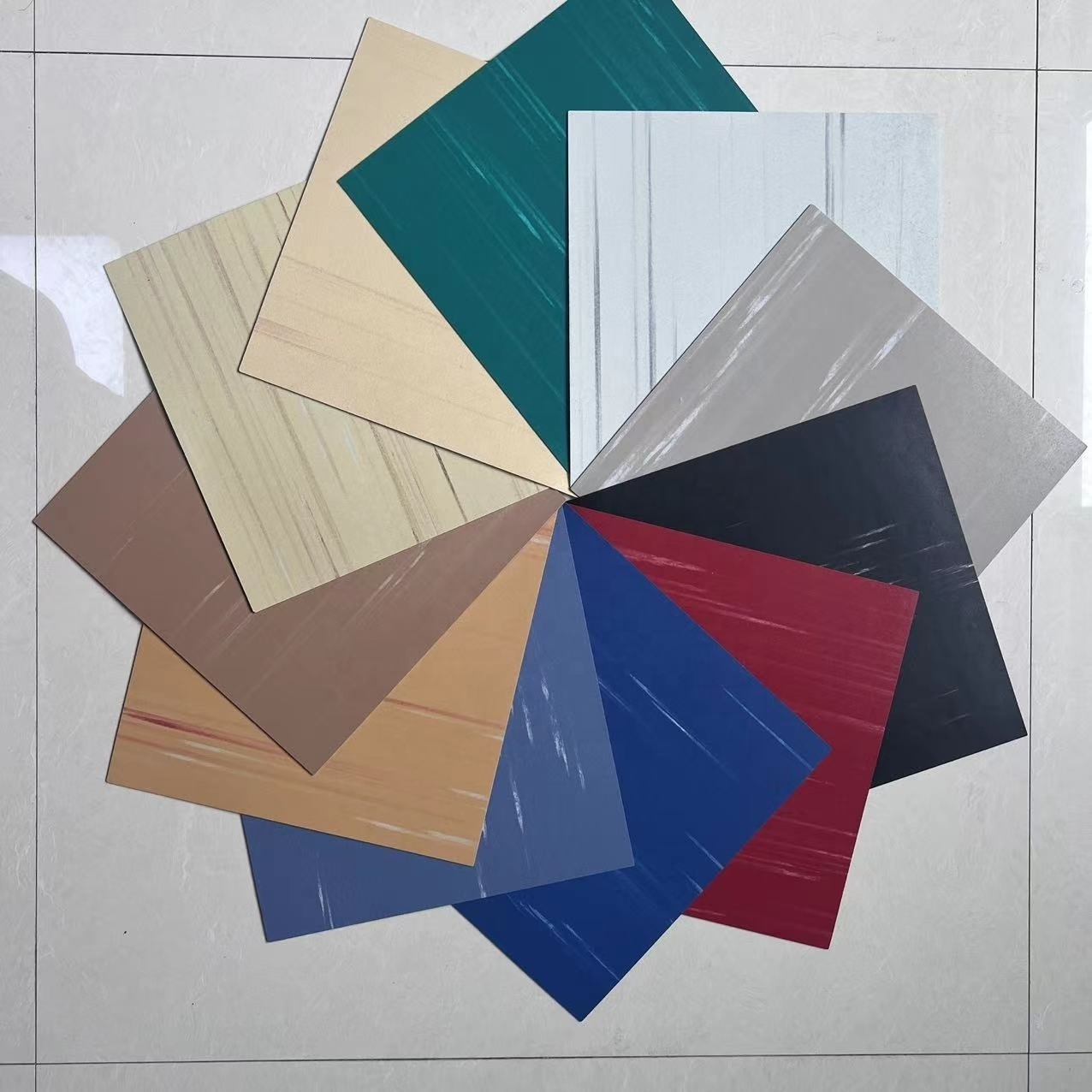 Cheap self adhesive peel and stick vinyl pvc wall floor sticker tiles PVC quartz flooring for indoor use