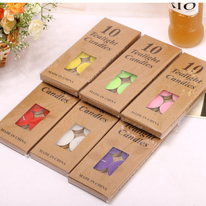 10 pcs Multi Colors Home Decoration smokeless candle warm tea maker candle tea wax Tea Light Candle