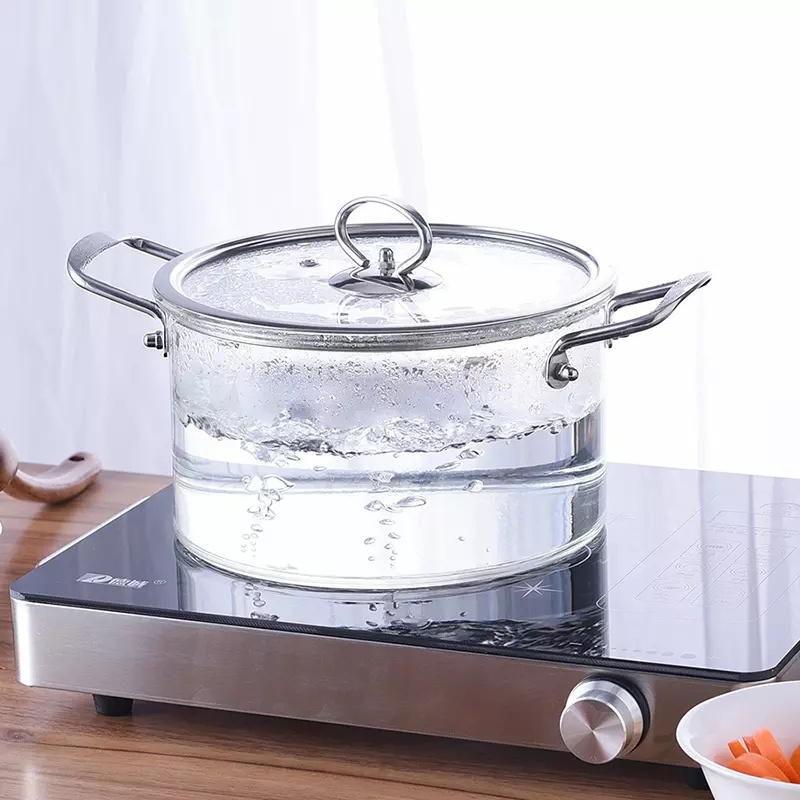 2.5L/3.5L//4.5L/5.5L stainless steel handle glass pot for cooking High quality kitchenware pot glass cooking pot