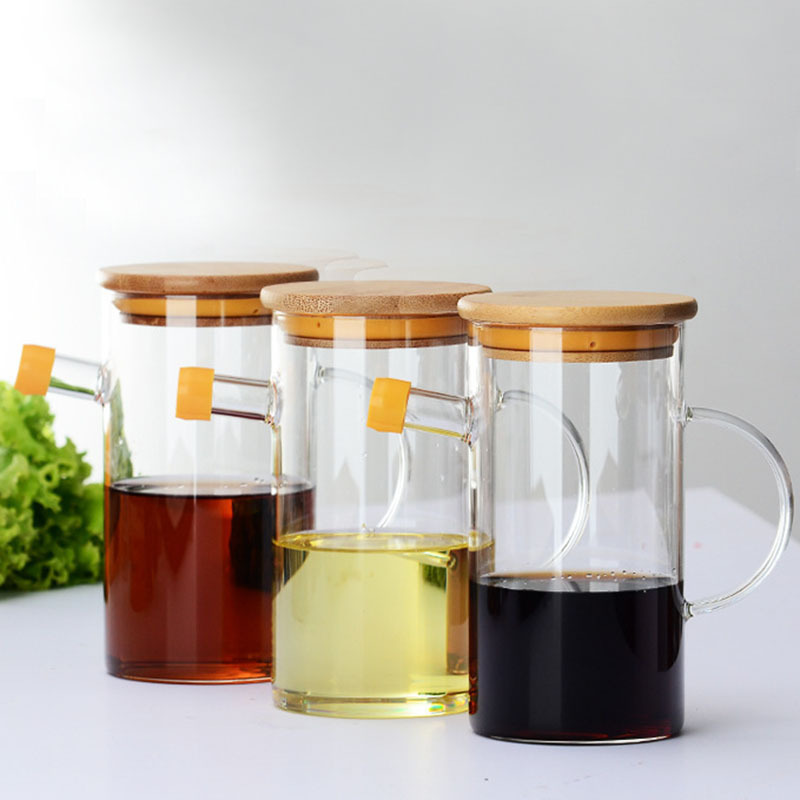 39Years Production Oil Vinegar Dispenser Olive Oil Bottle For Cooking 17OZ High Borosilicate Glass Bottle