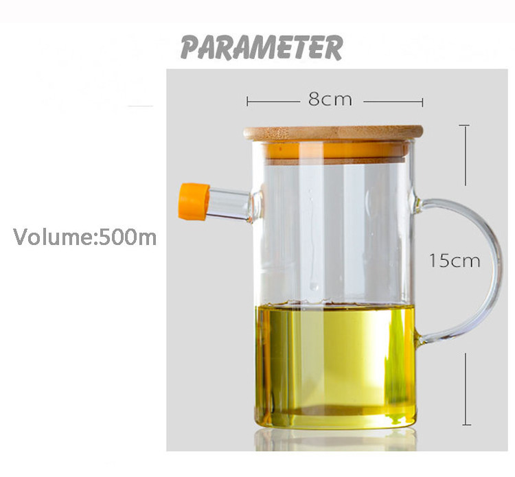 39Years Production Oil Vinegar Dispenser Olive Oil Bottle For Cooking 17OZ High Borosilicate Glass Bottle