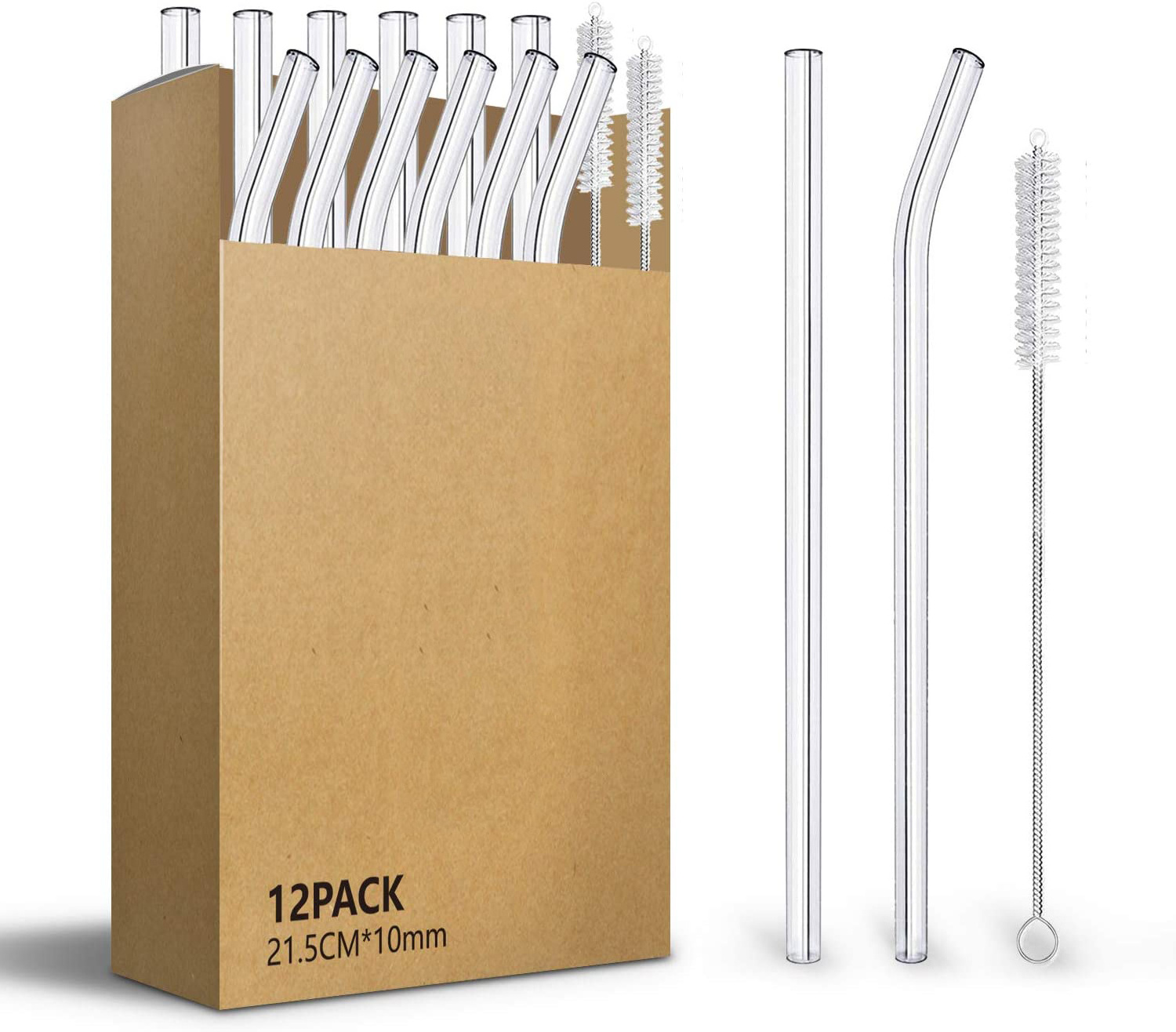 Clear Drinking Healthy Reusable Eco Friendly BPA Free Glass Straws