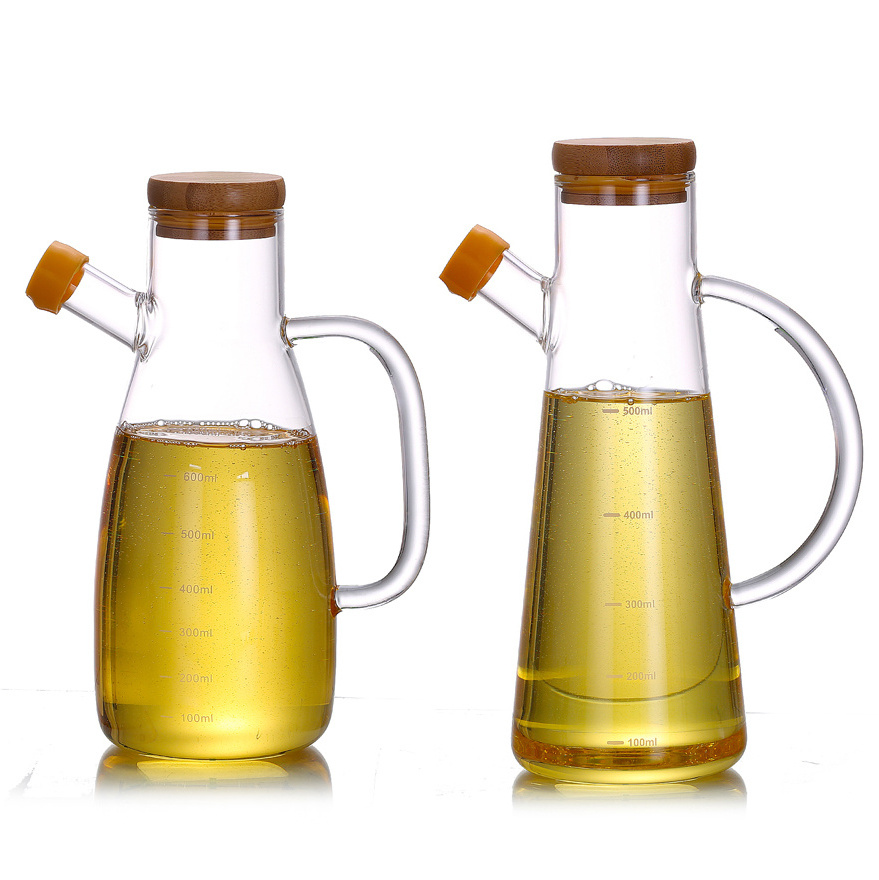 Customized Clear Borosolicate glass Olive oil vinegar glass bottle from china factory glass dispenser