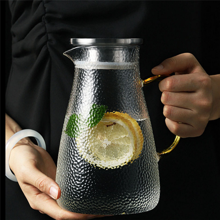 Larger Clear Drink Ware Supplies Cold Water Juice Tea Glass Pitcher Jugs Cups Sets with lid