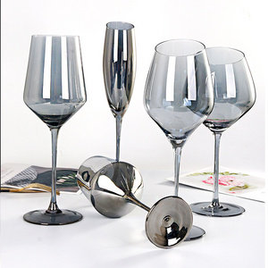 electroplated champagne flutes amber grey rainbow crystal glasses bevel wine glass goblet