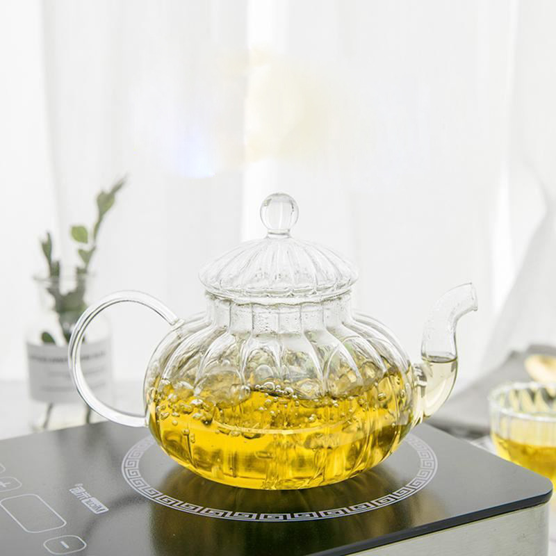 39Years Factory High Borosilicate  Glass Tea Kettle Stove Top Safe Leaf Heat Resistant Glass Teapot 600ml Capacity