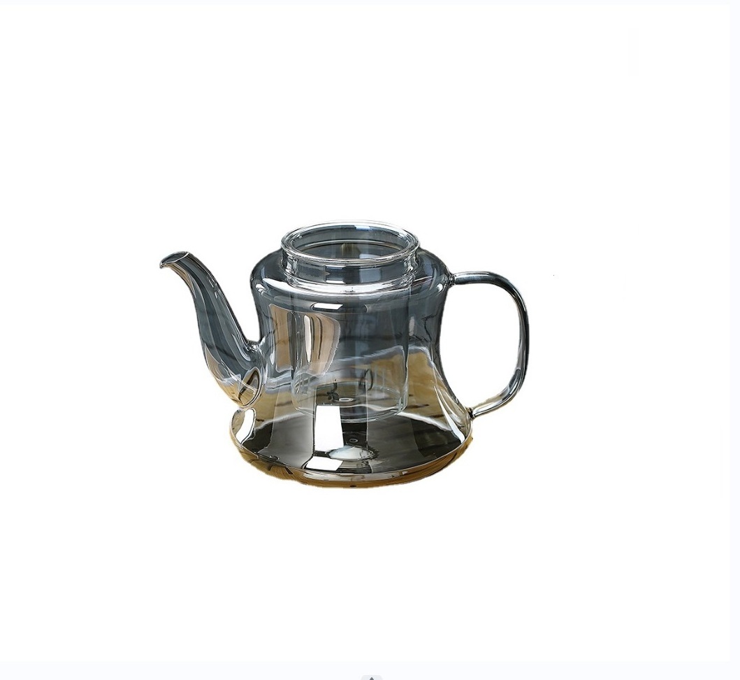 2024 New  Smoky grey glass teapot household tea separation filter set