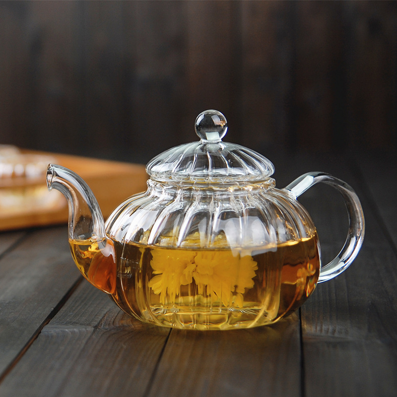 39Years Factory High Borosilicate  Glass Tea Kettle Stove Top Safe Leaf Heat Resistant Glass Teapot 600ml Capacity