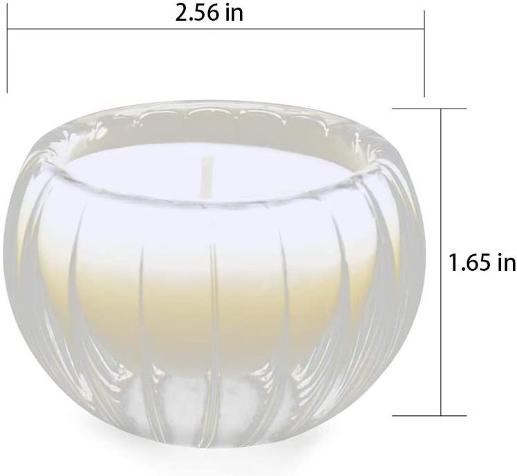 2.56in*1.65in Glass Candle Container Pumpkin shaped double wall glass Candle holder 6 packs