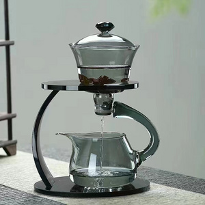 Manufacturers wholesale through black glass tea set home magnetic lazy tea maker Kung fu teapot