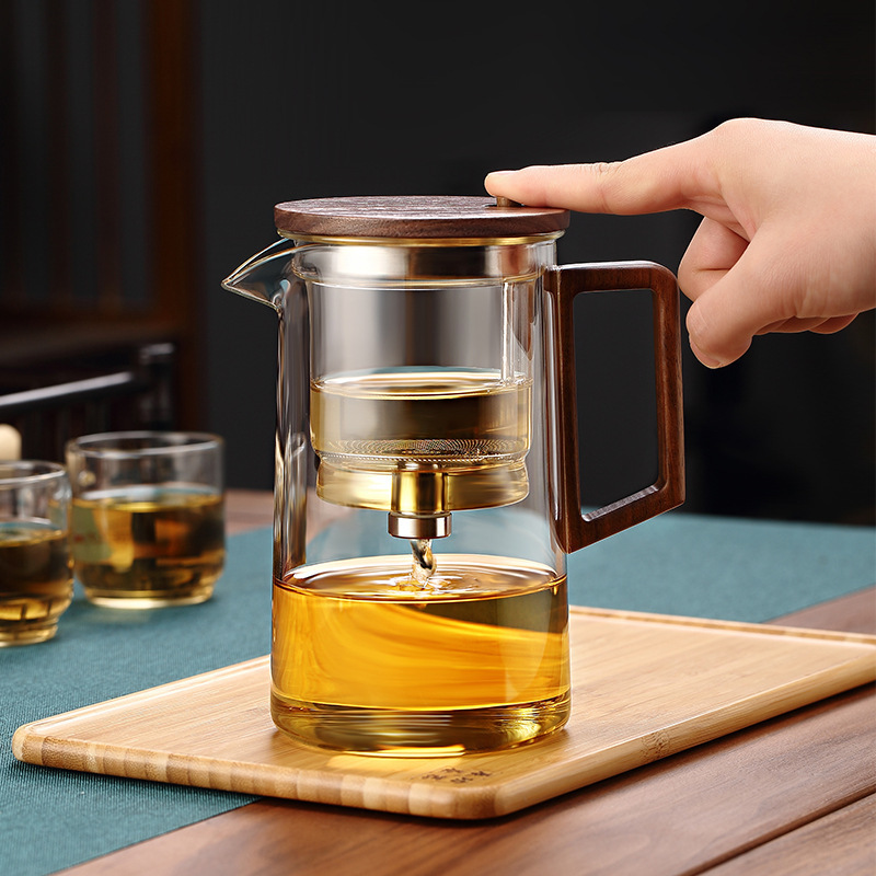 39Years Factory Borosilicate Glass Tea Glass Tea Kettle With Walnut Lid Tea Pot 550/750ml Capacity