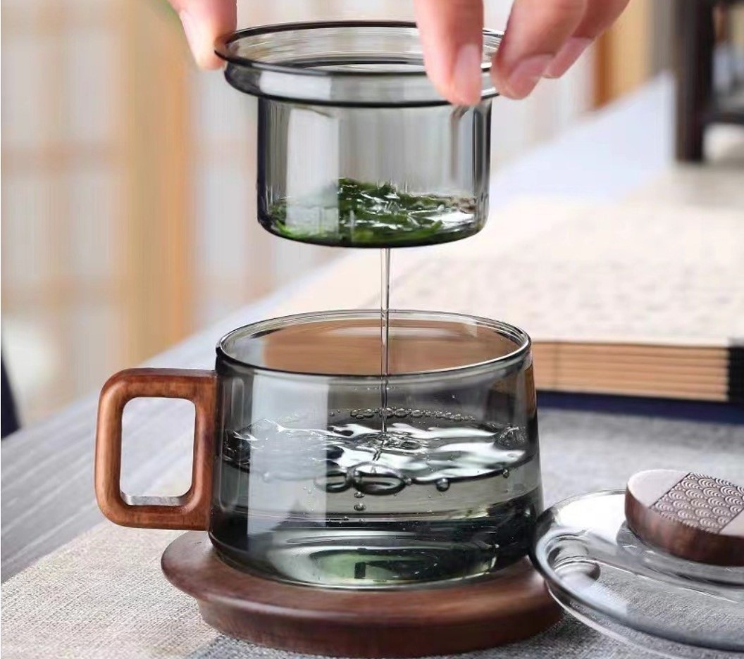 personal tea cup tea separation cup set  Heat-resistant Glass Gongfu Press Art Tea Cup Teapot With Filter