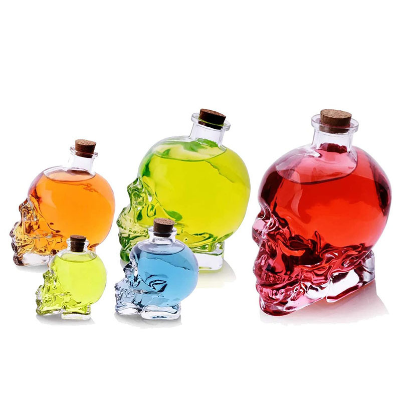 39Years Factory Amazing Cool Glass Whiskey Bottle Glass Skeleton Decanter 120ml/200ml/400ml/750ml Capacity