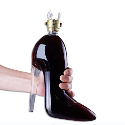 wholesale  350ml/750ml High heel shoe decanter Wine Glass Exquisite Wine Decanter Home Decoration Creative Whiskey Bottle