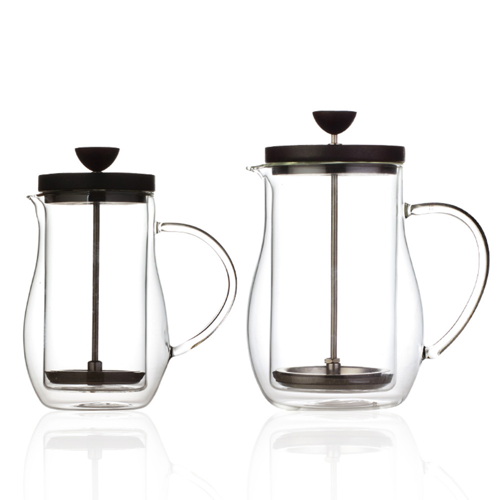 High Borosilicate Double Wall Glass French Pressing Coffee Pot Vacuum Insulated Thermal French Press Coffee Maker