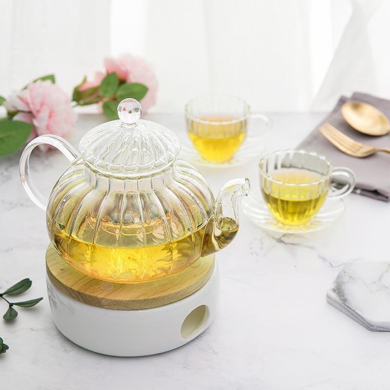 39Years Factory High Borosilicate  Glass Tea Kettle Stove Top Safe Leaf Heat Resistant Glass Teapot 600ml Capacity