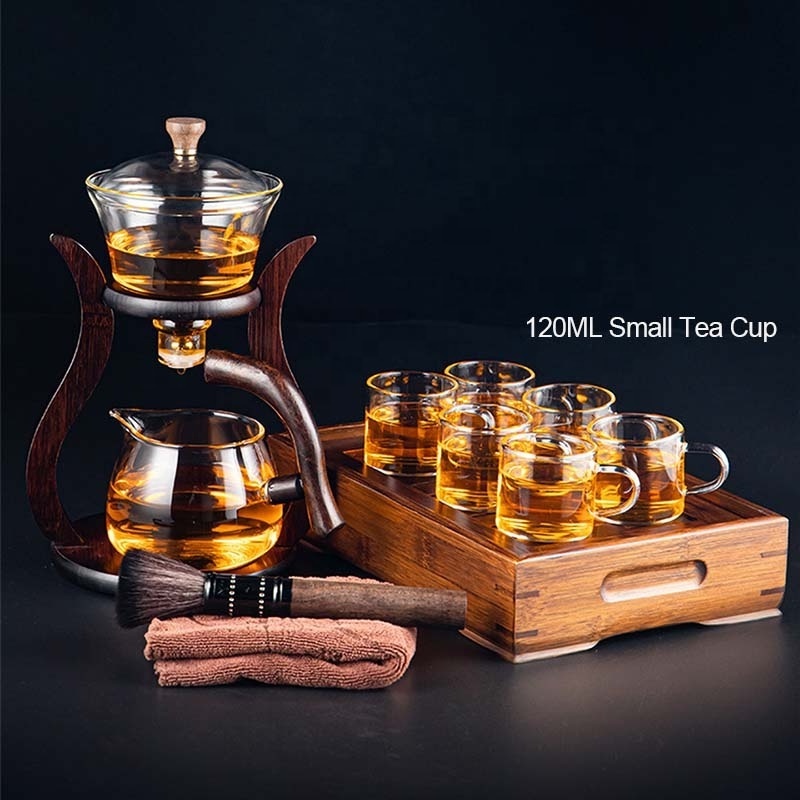 HeatResistant Glass Tea Set Magnetic Water Diversion Rotating Cover Bowl Semi_Automatic Tea Maker Lazy Kungfu Drip TeaPot