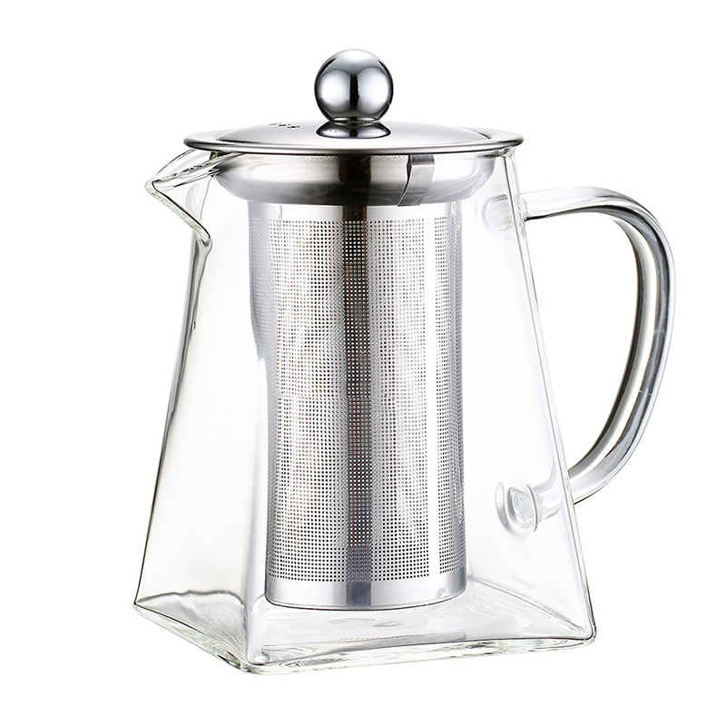 Teapot Infuser Premium Glass Heat Resistant Borosilicate Glass teapot with Stainless Steel