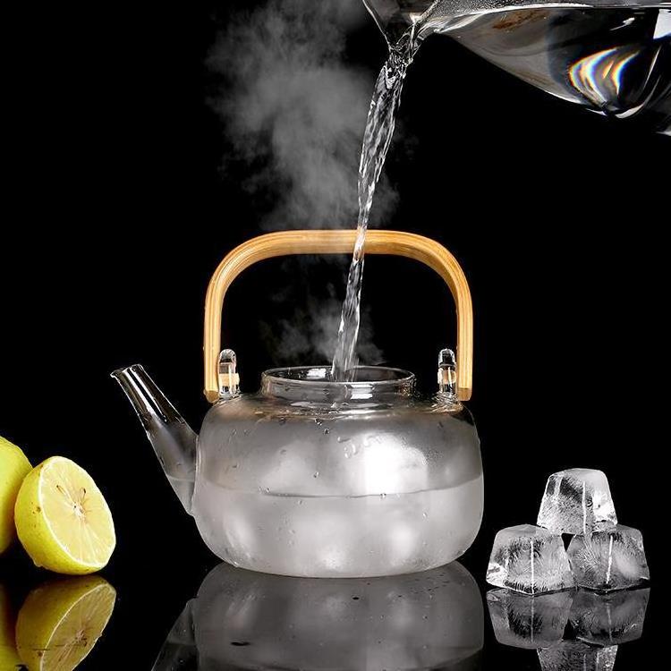 High quality cheap price blooming tea loose leaf tea pot with glass infuser glass tea set