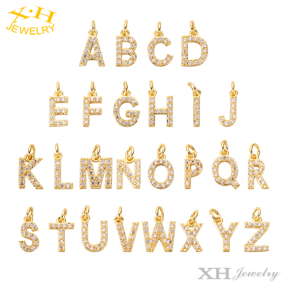 High Quality Brass S925 Small Initial 26 Alphat Letters DIY CZ Charms Pendants For Necklace Bracelets Jewelry Findings