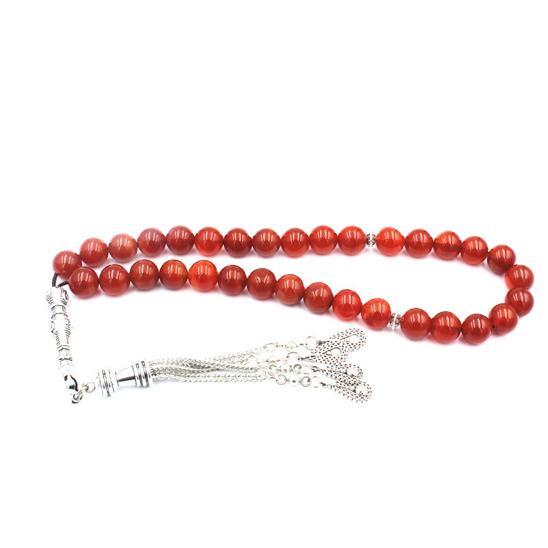 10mm Natural Gemstone Jewelry for Women Men 33 Beads Islamic Muslin Prayer Tasbih Rosary Necklace