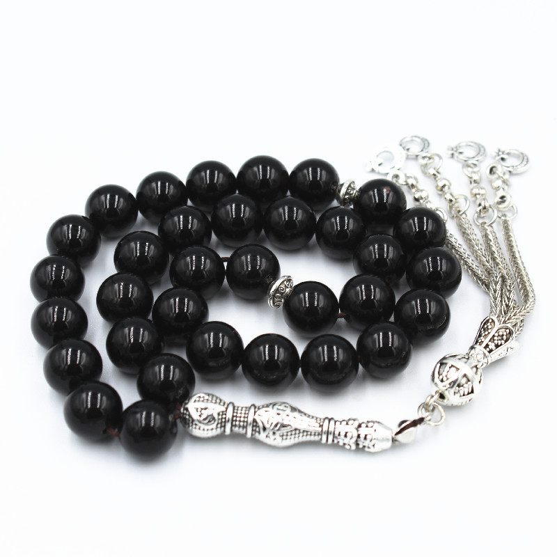 10mm Natural Gemstone Jewelry for Women Men 33 Beads Islamic Muslin Prayer Tasbih Rosary Necklace