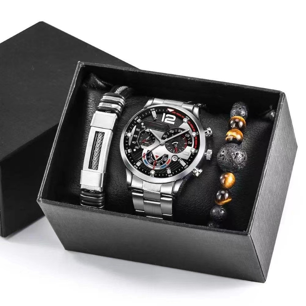 Fashion Quartz Watches Bracelet Set With Box FD058 Sport Business Clock Calendar watches for men Reloj Jewelry sets