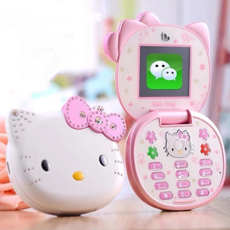 Cute Girl Gift Mini Mobile Phones Flip Cartoon Dual Sim Card CellPhone With MP3 Player Unlocked Compact GSM Cellphone