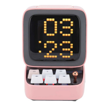 Alarm Clock Gaming Speaker Wireless Pixels Retro Cute Wide Sound Coverage Online Radio Small Speaker Home Decoration