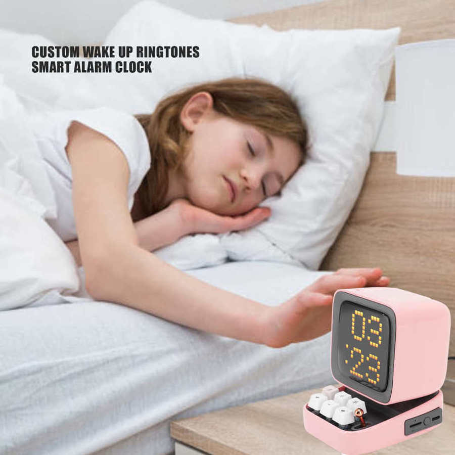 Alarm Clock Gaming Speaker Wireless Pixels Retro Cute Wide Sound Coverage Online Radio Small Speaker Home Decoration