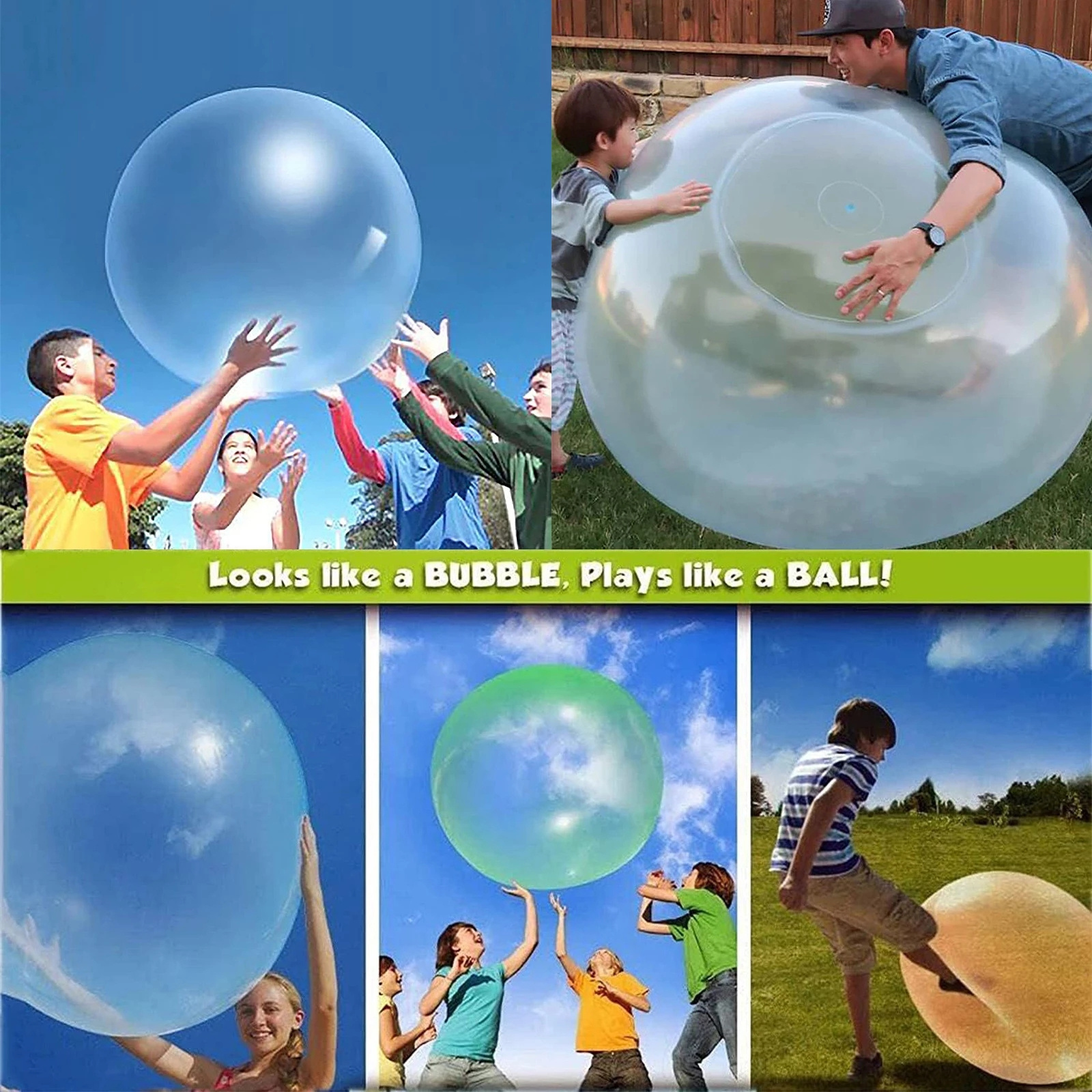 Inflatable Ball Games Toys Soft Air Water Filled Kids Bubble Ball Balloon for Indoor Outdoor