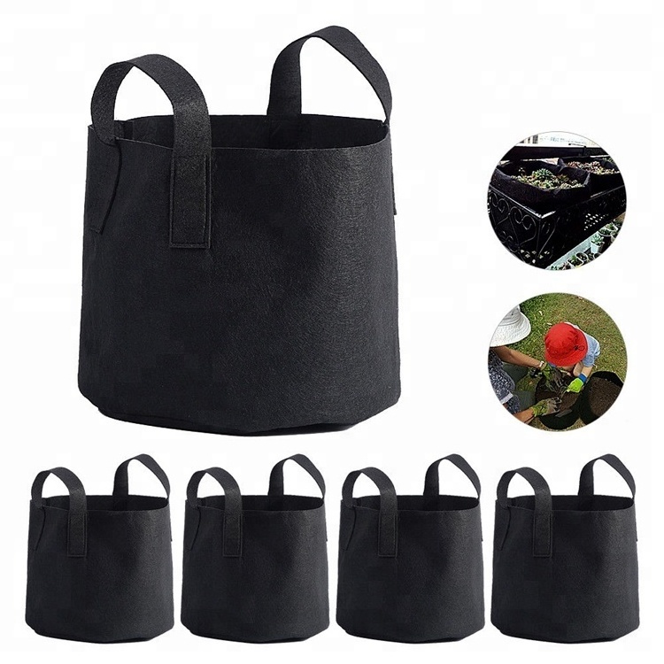 Wholesale Flower Felt Pot 5/7 /10 /15 /200 /400 Gallon Eco Felt Grow Bags Fabric Felt Grow Bags for Plants