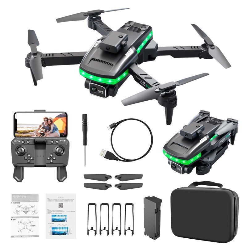 S162 Drones 4K HD Dual Camera Lens Switching Broader Vision Light Remote Control S162 Drone Colorful LED Flight 10 Minutes Batte