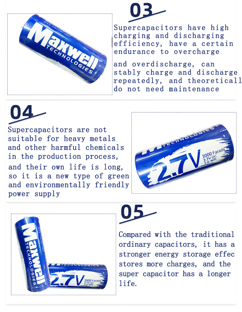 supercapacitor 27v 2.7v 3000f hybrid car audio maxwell super capacitor battery