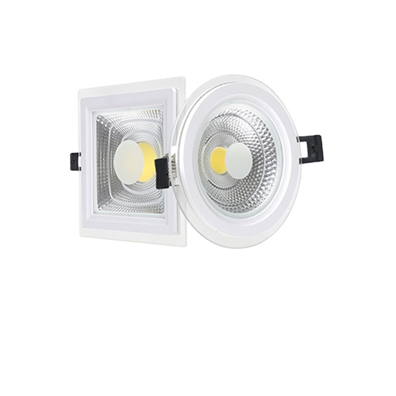 New high lumen COB panel light panel cover embedded 18W 24W aluminum downlight square glass ultra-thin LED frameless panel light