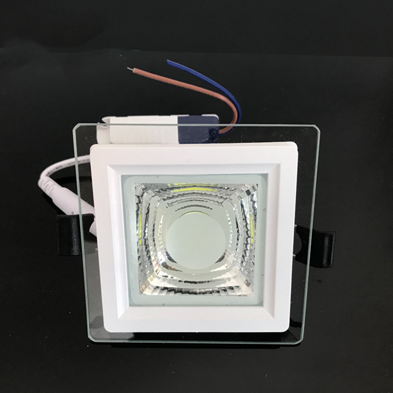 New high lumen COB panel light panel cover embedded 18W 24W aluminum downlight square glass ultra-thin LED frameless panel light