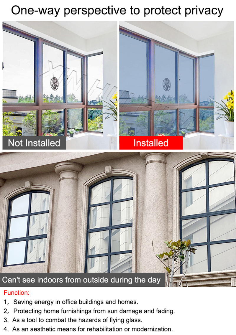 Factory Oem Office Building Shopping Mall Glass Decoration Graphic Vinyl Frosted Transparent Clear Window Privacy Film