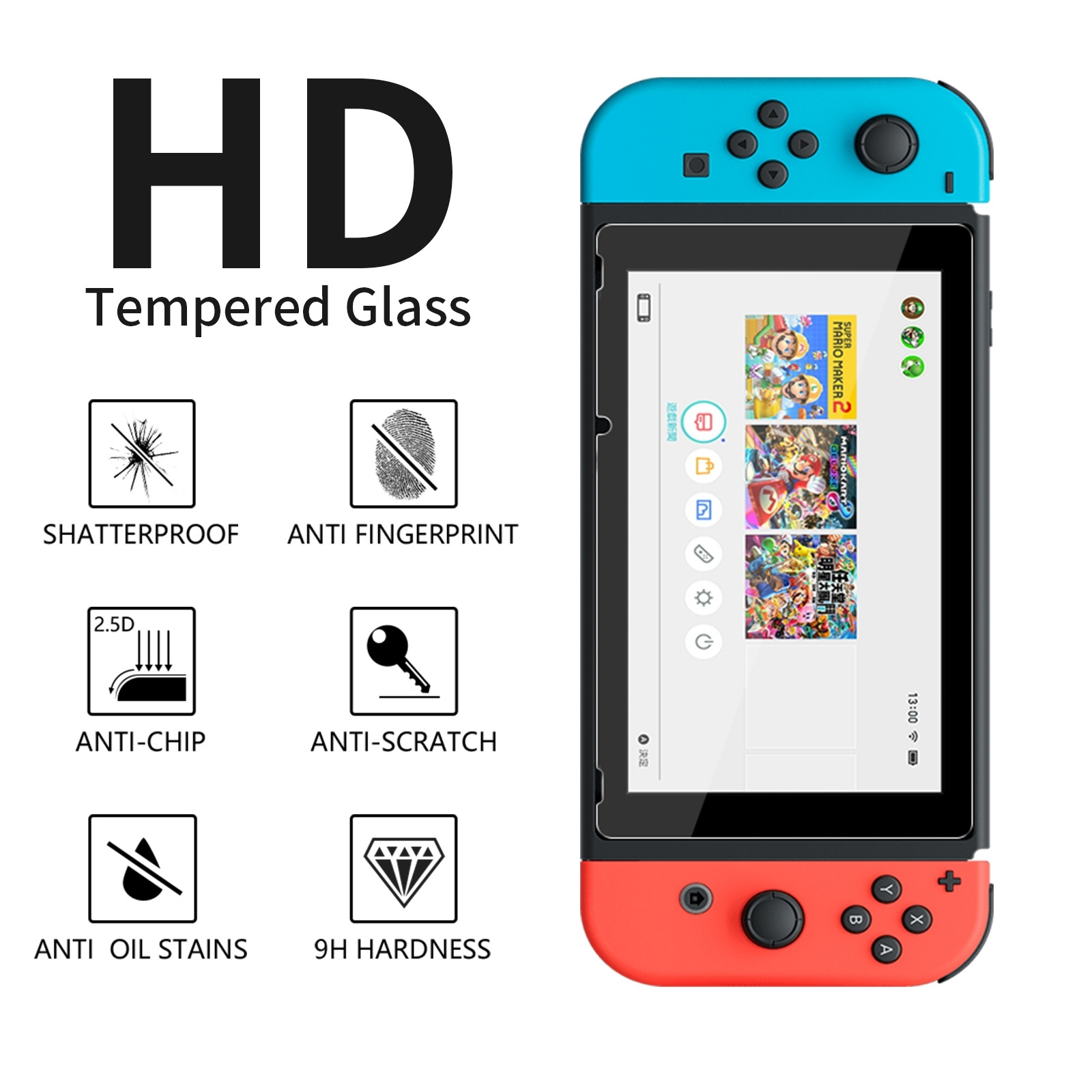 Wholesale Hot Anti-Scratch transparent clear Tempered Glass Screen Protector Film For Nintendo Switch