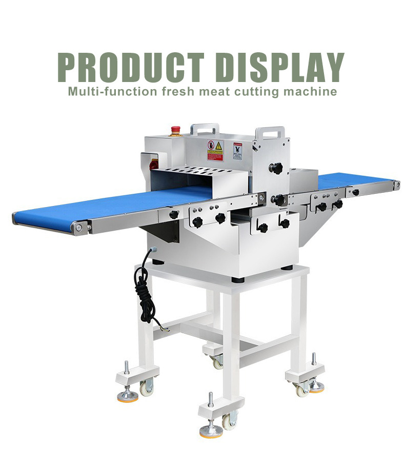 Fully Industrial Commercial Fresh Fillet Meat Steak Cuber Slicer Slicing Cutting Machine Automatic Beef Jerky Slicer