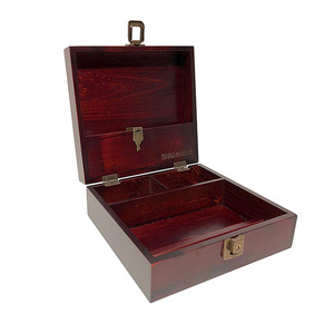 Luxury Piano Finish Red Glossy Wood Box With Lock