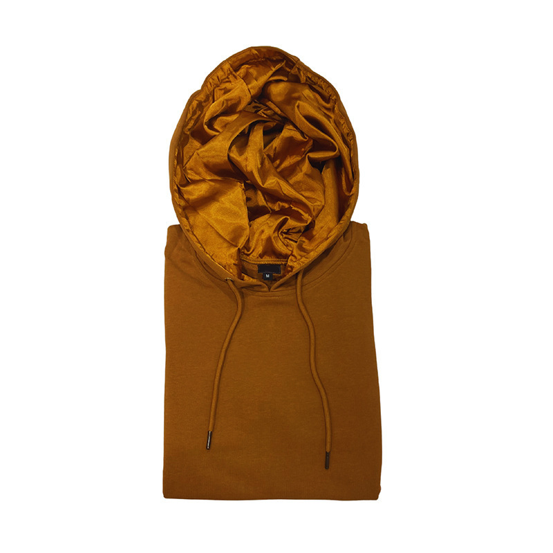 OEM satin silk hoodies men's custom satin lined hoodie