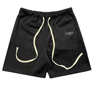 Mens Black High Quality 200 Gsm Blank Summer Polyester Athletic Sport Running Board Shorts Plus Size Men'S Mesh Custom Shorts