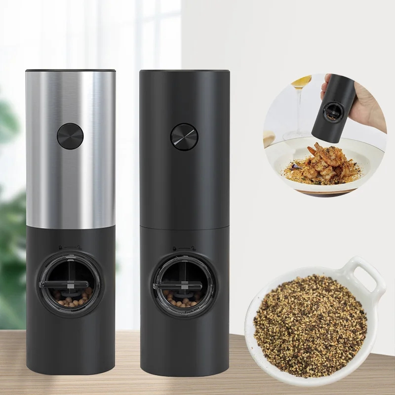 Electric Salt And Pepper Grinder With Adjustable Coarseness Refillable Mill Battery Powered Kitchen Gadget W24-62