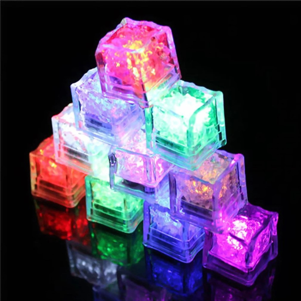 DD22-317 LED Ice Cubes Lights Multicolor LED Liquid Sensor Ice Cubes Lamp LED Glow Light Up for Bar Club Wedding Party