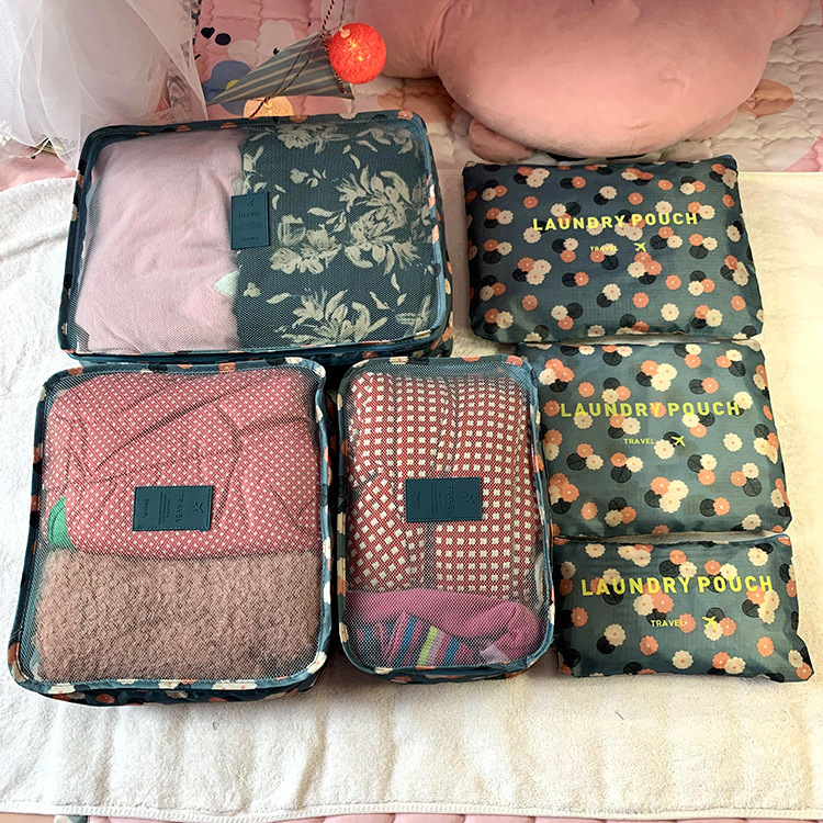 6pcs Travel Storage Organizer Bags Portable Travel Suitcase Organizer Bags For Women Clothes Shoes Makeup Bag Luggage Organizer